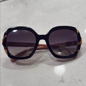 Prada Black, Pink, and tortoise Oversized Sunglasses